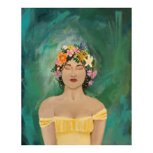 Poster d'art portrait féminin "Lost in Serenity"