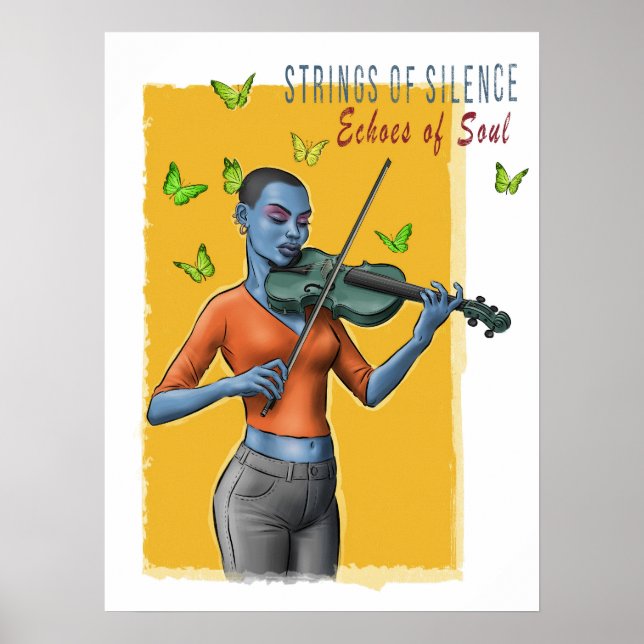 Poster d'art pour filles violon (Devant)