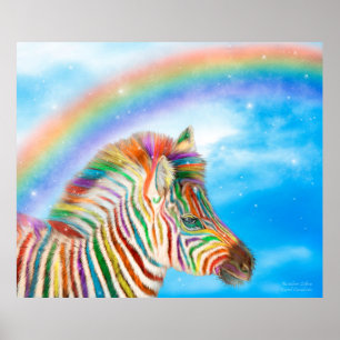 Poster d'art Rainbow Zebra/Imprimer