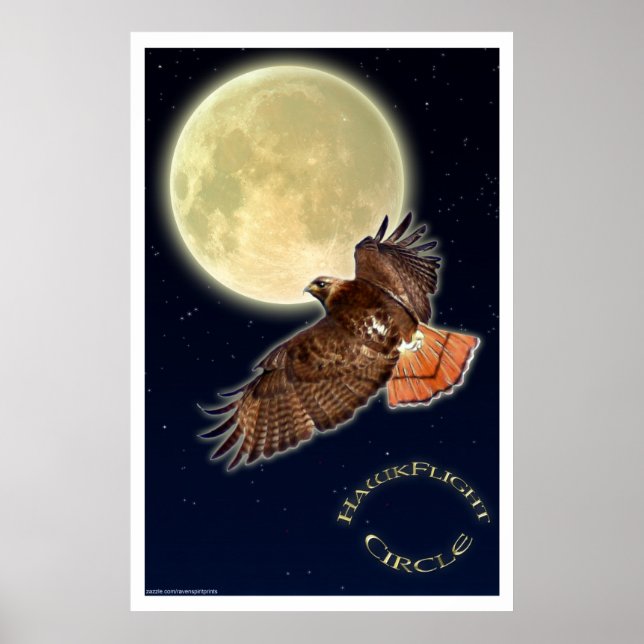 Poster d'art RED HAWK MOON II (Devant)