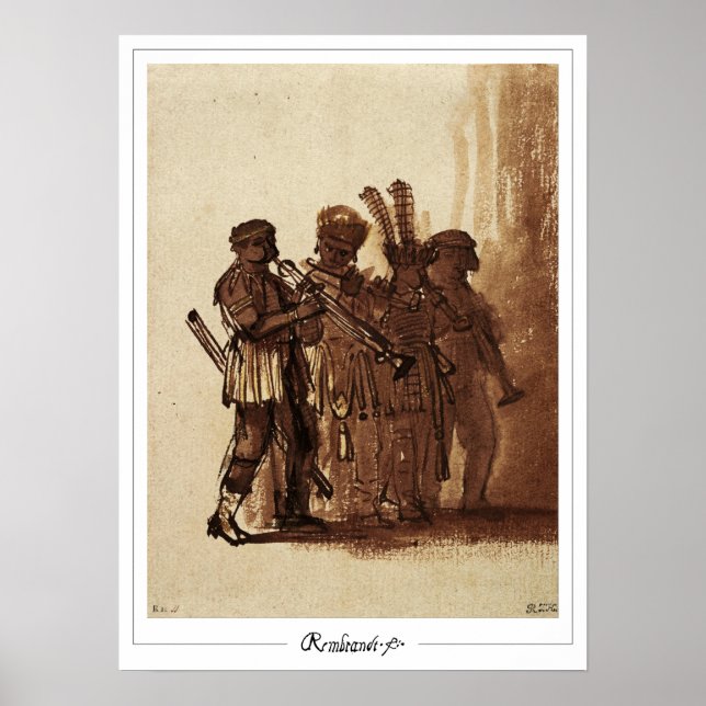 Poster d'art Rembrandt van Rijn Zedign #533 (Devant)