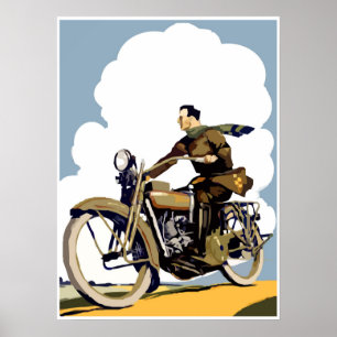 Poster d'art Retro Motorcycle