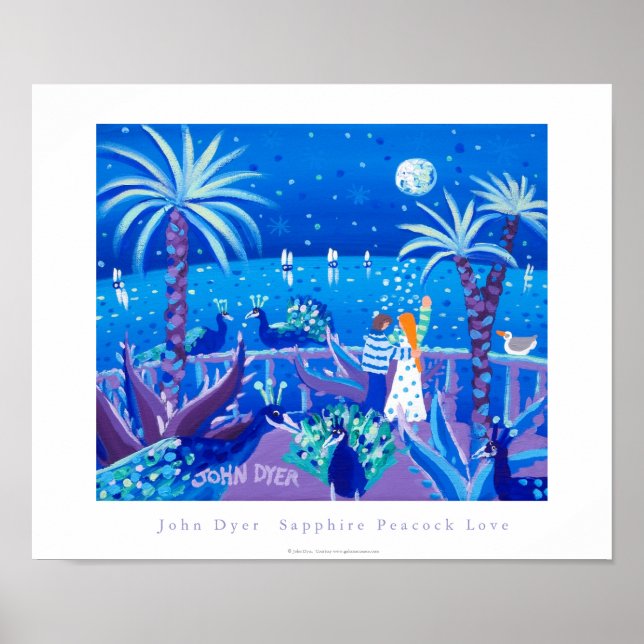Poster d'art : Sapphire Peacock Love, Côte d'Azur (Devant)