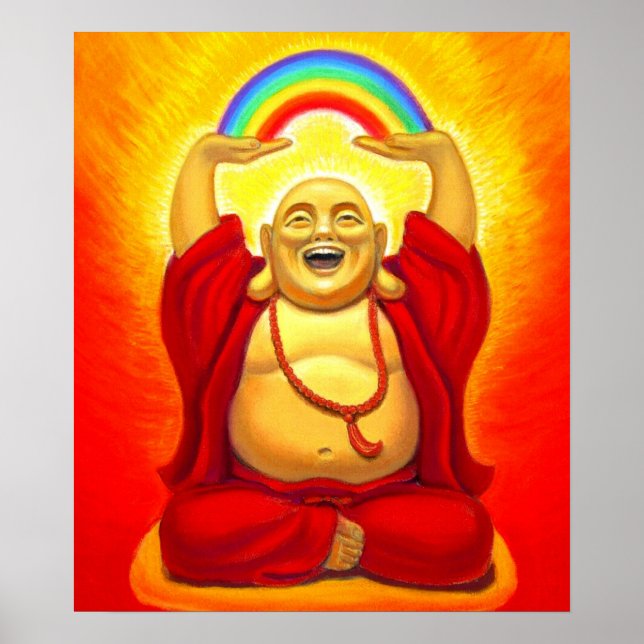 Poster d'Art Spirituel Bouddha Rire (Devant)
