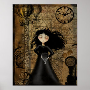 Poster d'art Steampunk Goth Girl