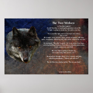 Poster d'art TLE TALE DES DEUX LOUPS