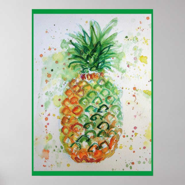 Poster d'Art Tropical sur l'ananas (Devant)