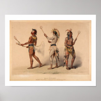 Poster d'art Vintage des joueurs de balle