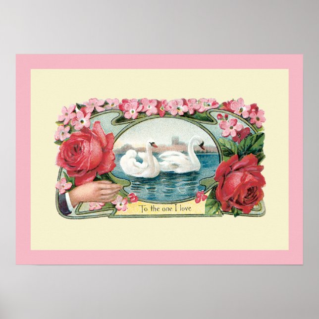 Poster d'art vintage et Rose (Devant)