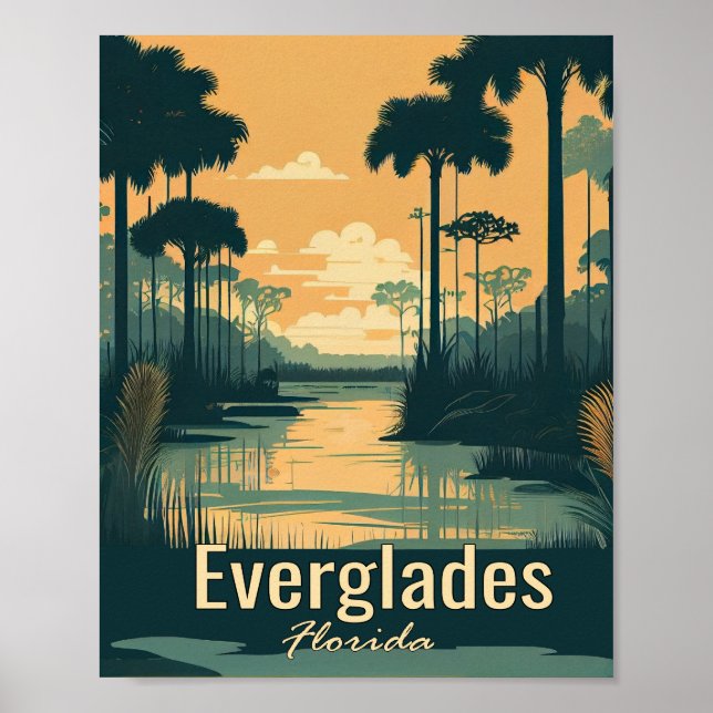 Poster d'art Vintage minimaliste Everglades (Devant)