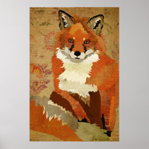 Poster d'art Vintage Red Fox