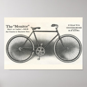 Poster d'art Vintage The Monitor Bicycle Ad 1913