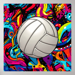 Poster d'art volleyball
