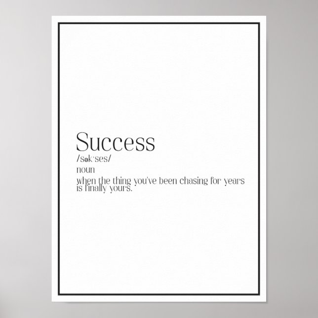 Poster d'art Word de la définition de succès (Devant)
