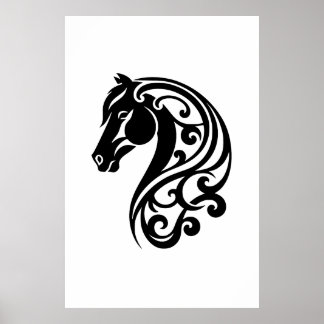 Poster d'artisanat Abstrait de l'équestre