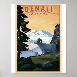 Poster d'artisanat du Parc national de Denali Lith