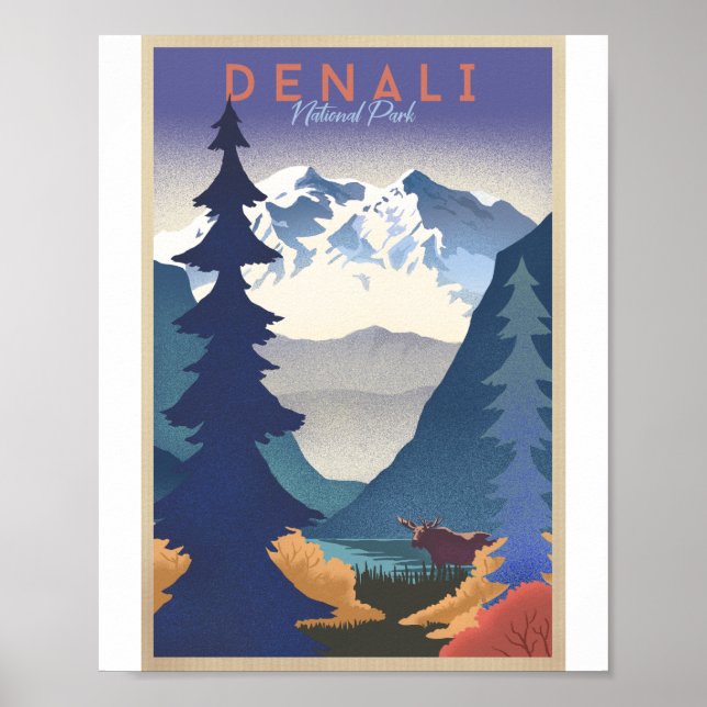 Poster d'artisanat du Parc national de Denali Lith (Devant)