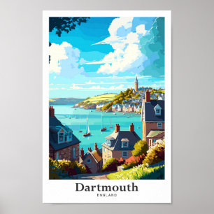 Poster Dartmouth Angleterre Voyage Vintage Illustration P