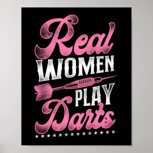 Poster Darts Dart femmes réelles Jouer fléchettes fille