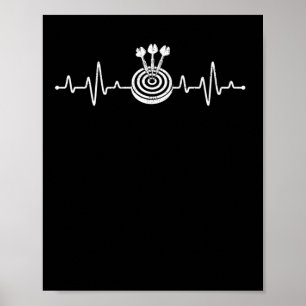 Poster Darts Heartbeat Funny Dart player pouls cible