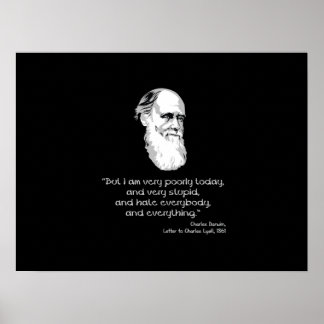 Poster Darwin : Je suis très mal aujourd'hui