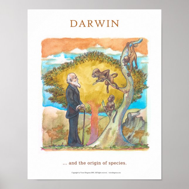 Poster Darwin l'origine de l'espèce Victor Diogenes (Devant)