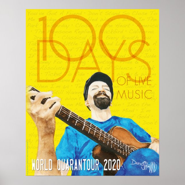 Poster Daryl Shawn Quarantour 100 jours de musique (Devant)
