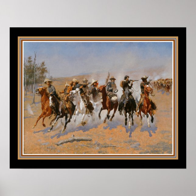 Poster "Dash for the Timbers" de Frederic Remington (Devant)