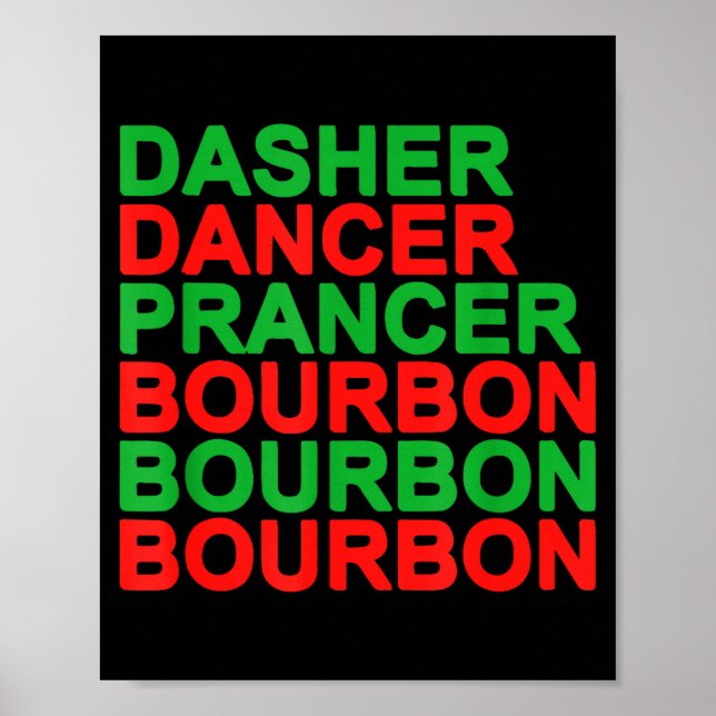Poster Dasher Dancer Prancer &amp; Bourbon Noël Holi (Devant)
