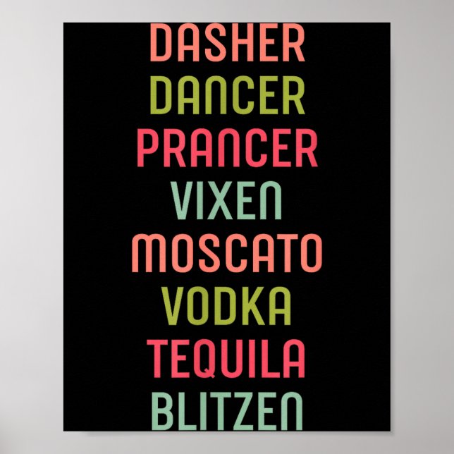 Poster Dasher Dancer Prancer Vixen Moscato Vodka Tequila  (Devant)