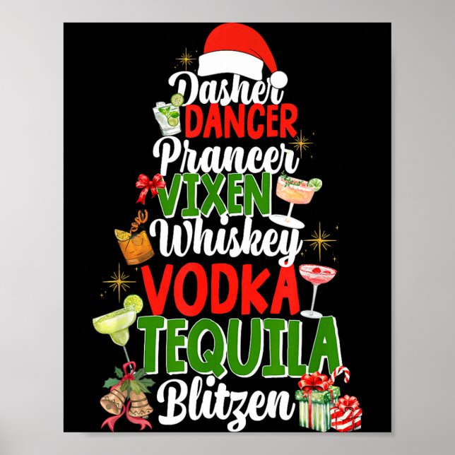 Poster Dasher Dancer Prancer Vixen Moscato Vodka Tequila  (Devant)