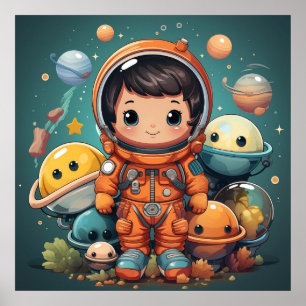 Poster d'astronaute mignon