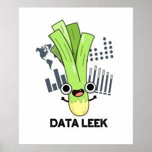 Poster Data Leek Funny Ordinateur Veggie Pun