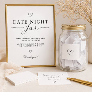 Poster Date Night Jar Sign Printable Bridal Shower Game