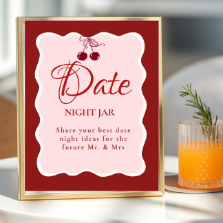 Poster Date Night valentine Bridal Shower wedding Sign