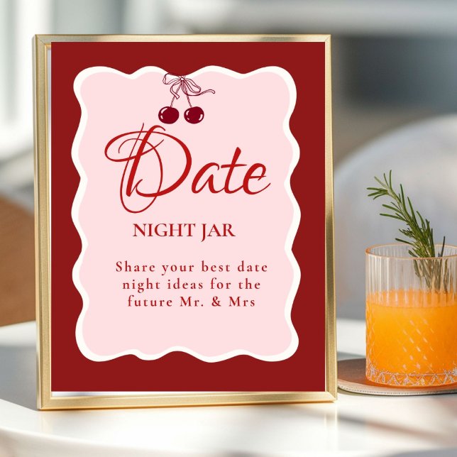 Poster Date Night valentine Bridal Shower wedding Sign (Créateur téléchargé)