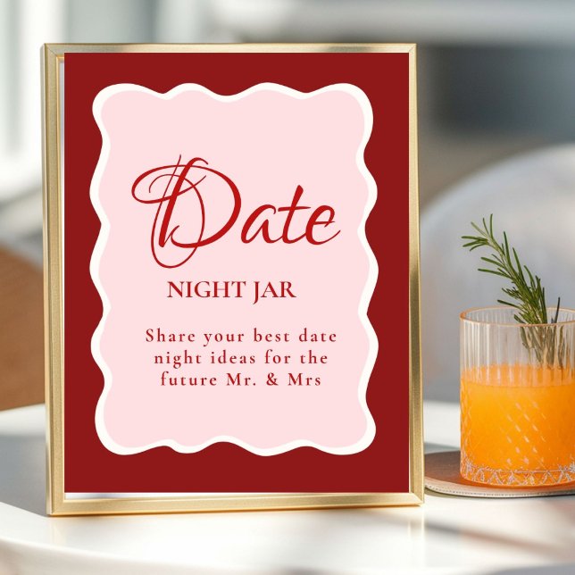 Poster Date Night valentine Bridal Shower wedding Sign (Créateur téléchargé)