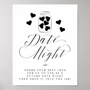 Poster Date Nuit Mason Jar Hearts Script Mariage Signal