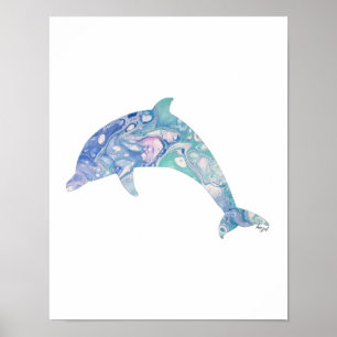 Poster Dauphin, De La Peinture Originale, Dauphin