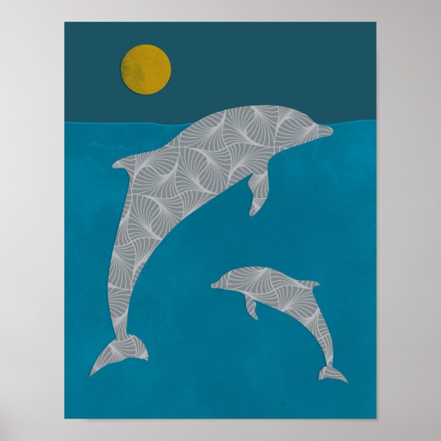 Poster dauphin, Décor du mur dauphin, Impression d (Devant)