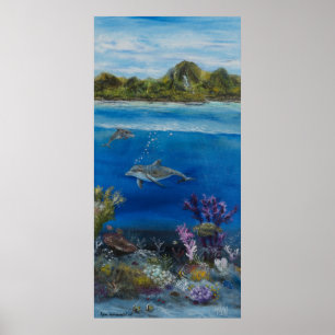 Poster Dauphin peint sur