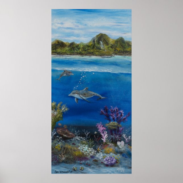 Poster Dauphin peint sur (Devant)