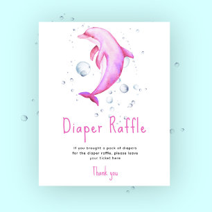 Poster Dauphin rose aquarelle - Jeu de tirage au sort de