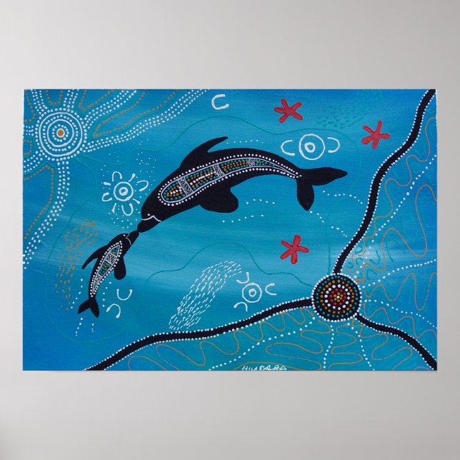 Poster dauphin & veau de Mundara (Devant)
