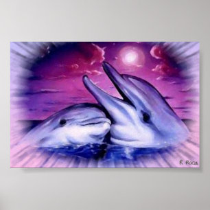 Poster Dauphins à l´huile