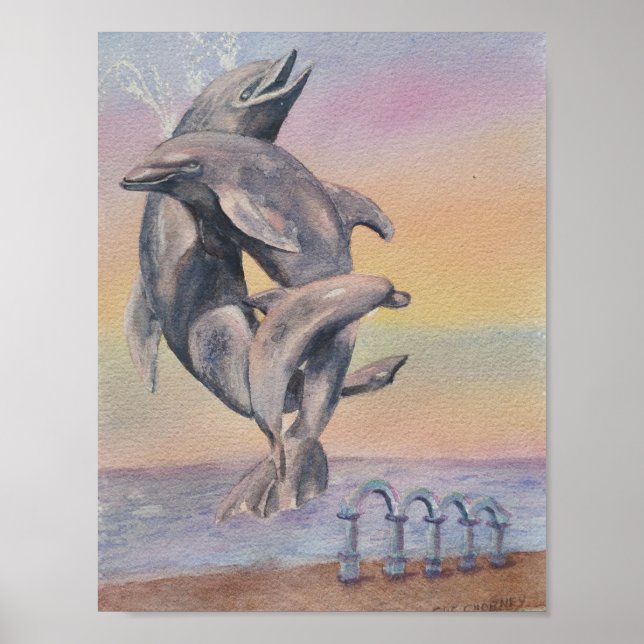 Poster Dauphins dansants (Devant)