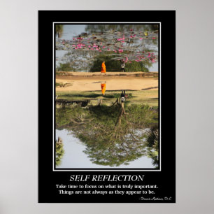 Poster d'auto-réflexion - Moine en Angkor Vat