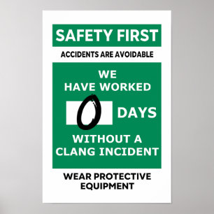 Poster d'avertissement de clang des ingénieurs spa