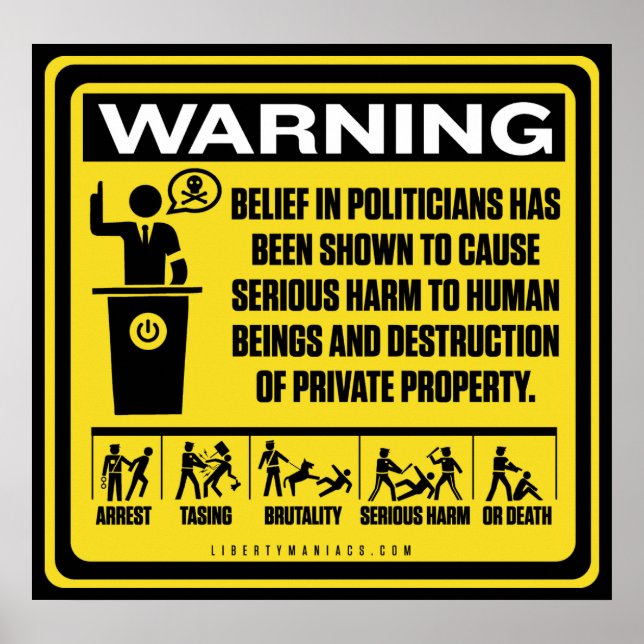 Poster d'avertissement des politiciens (Devant)