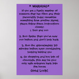 Poster d'avertissement Fibro